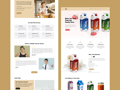 Eco Milk Figma Web UI Design cow milk dairy drink farming food frozen goat milk health drink home page ice cream landing page organic products raw milk shop soy milk store web design website yogurt