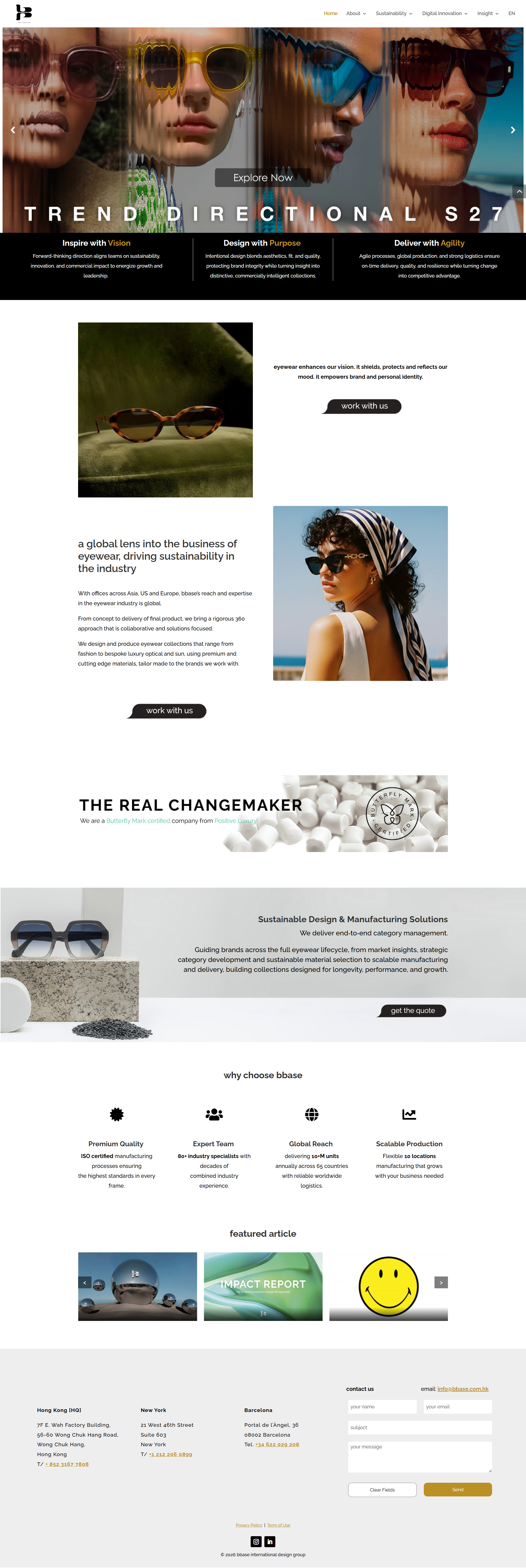 Sustainable Eyewear Design Group Website b2b website corporate website elementor microsite multilingual website sustainability website wordpress