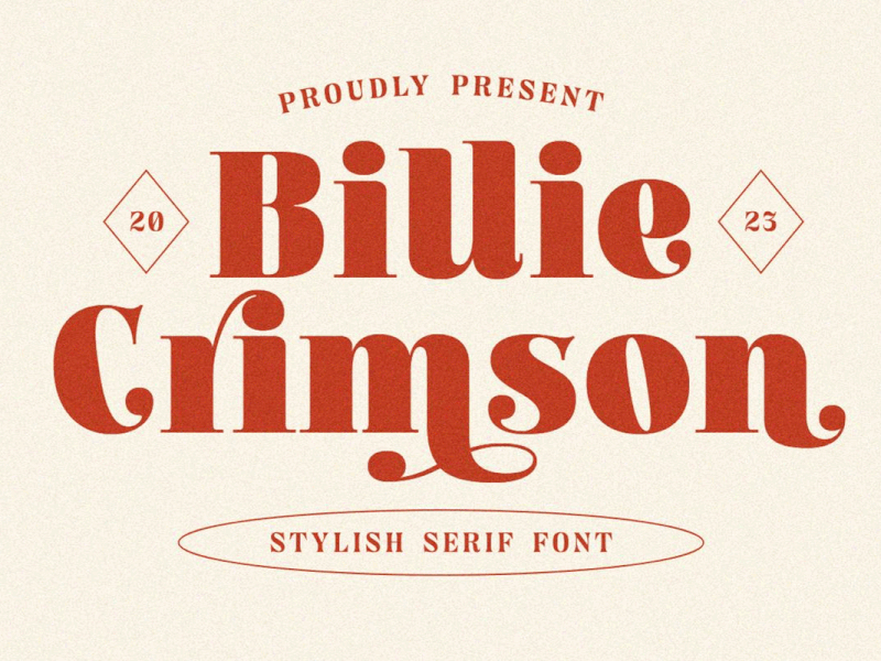 Billie Crimson - Stylish Serif Font editorial freebies
