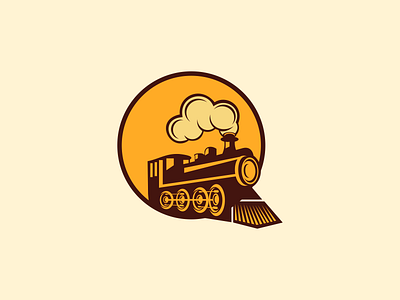 Train Locomotive artworks brand identity design lineart vector