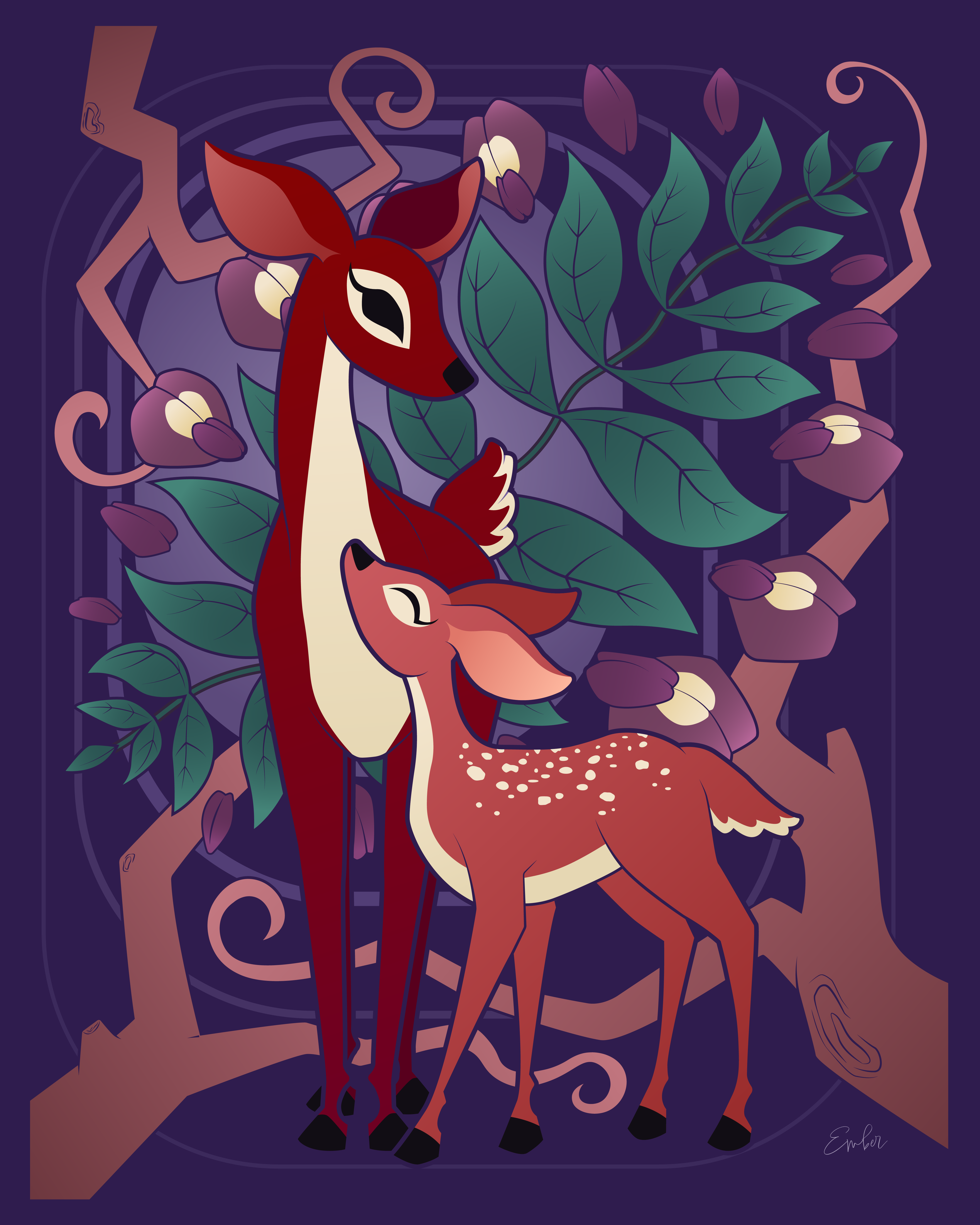 Wisteria Fawn Collection adobe animal animals art licensing deer design digital illustration doe fawn graphic design hero image illustration illustrator licensing pattern pattern design patterns photoshop typography vector