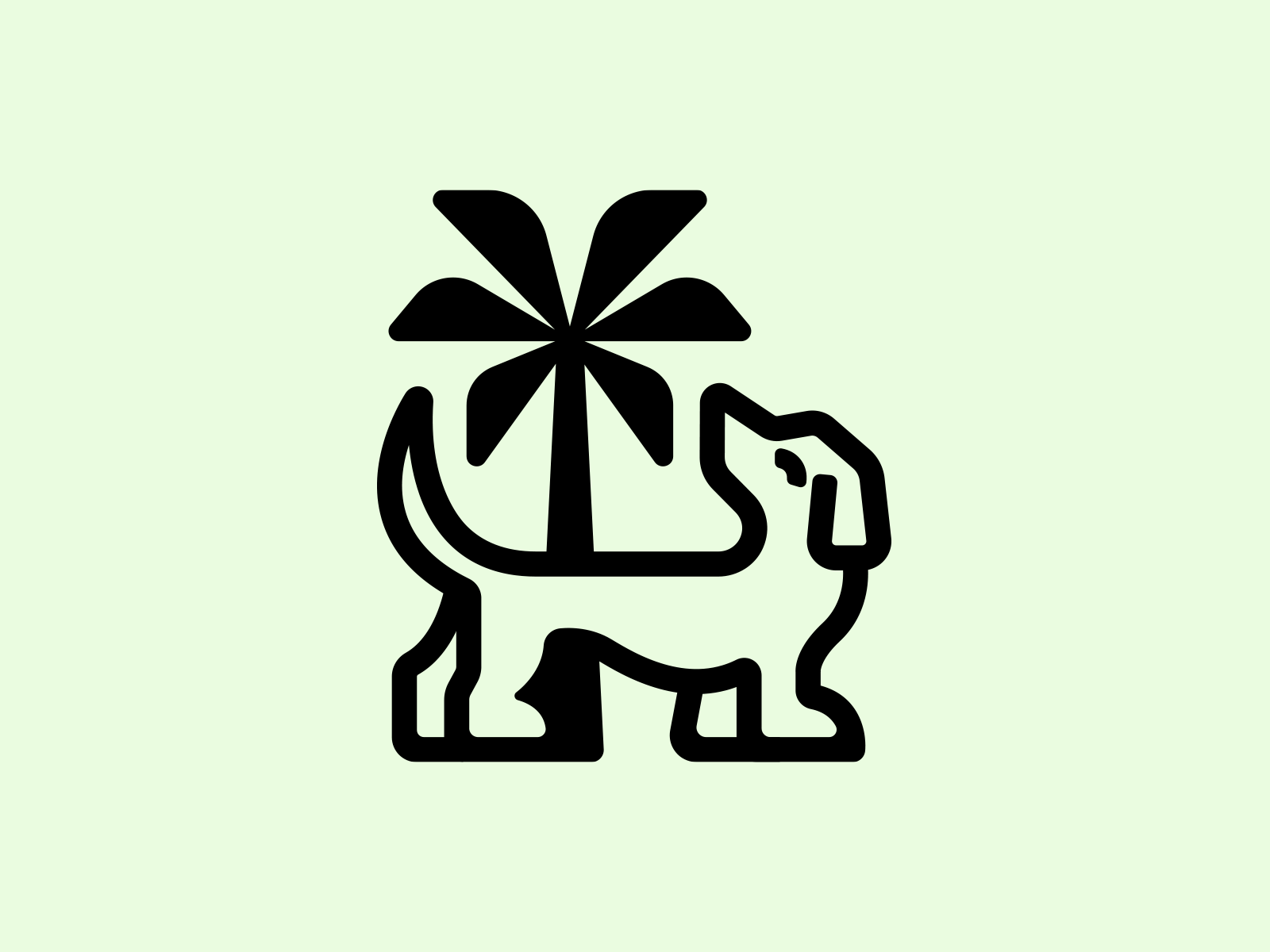 Dog and palm tree logo animal logo brand brand design brand designer branding branding design brandingdesigner dog dog logo logo logo design logo designer logodesign logodesigner logotype palm logo palm tree logo pet pet logo tree