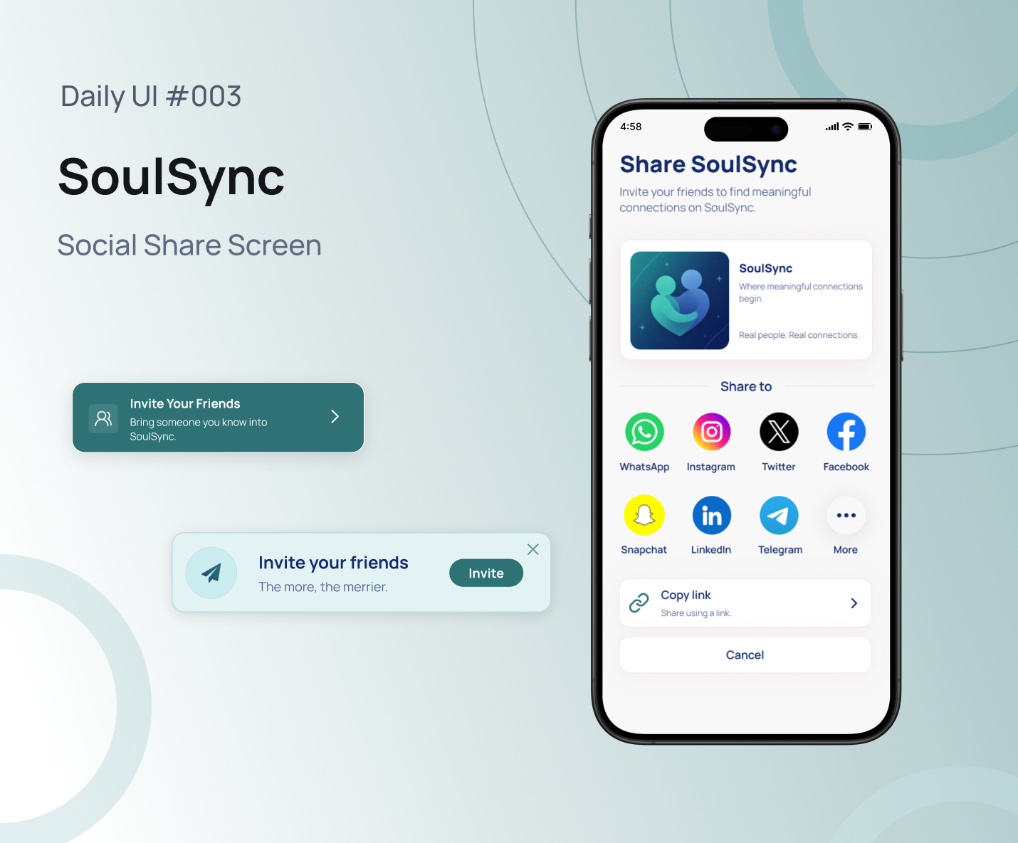 Social Share | Daily UI 003 figms graphic design social share socialshareui ui uiux