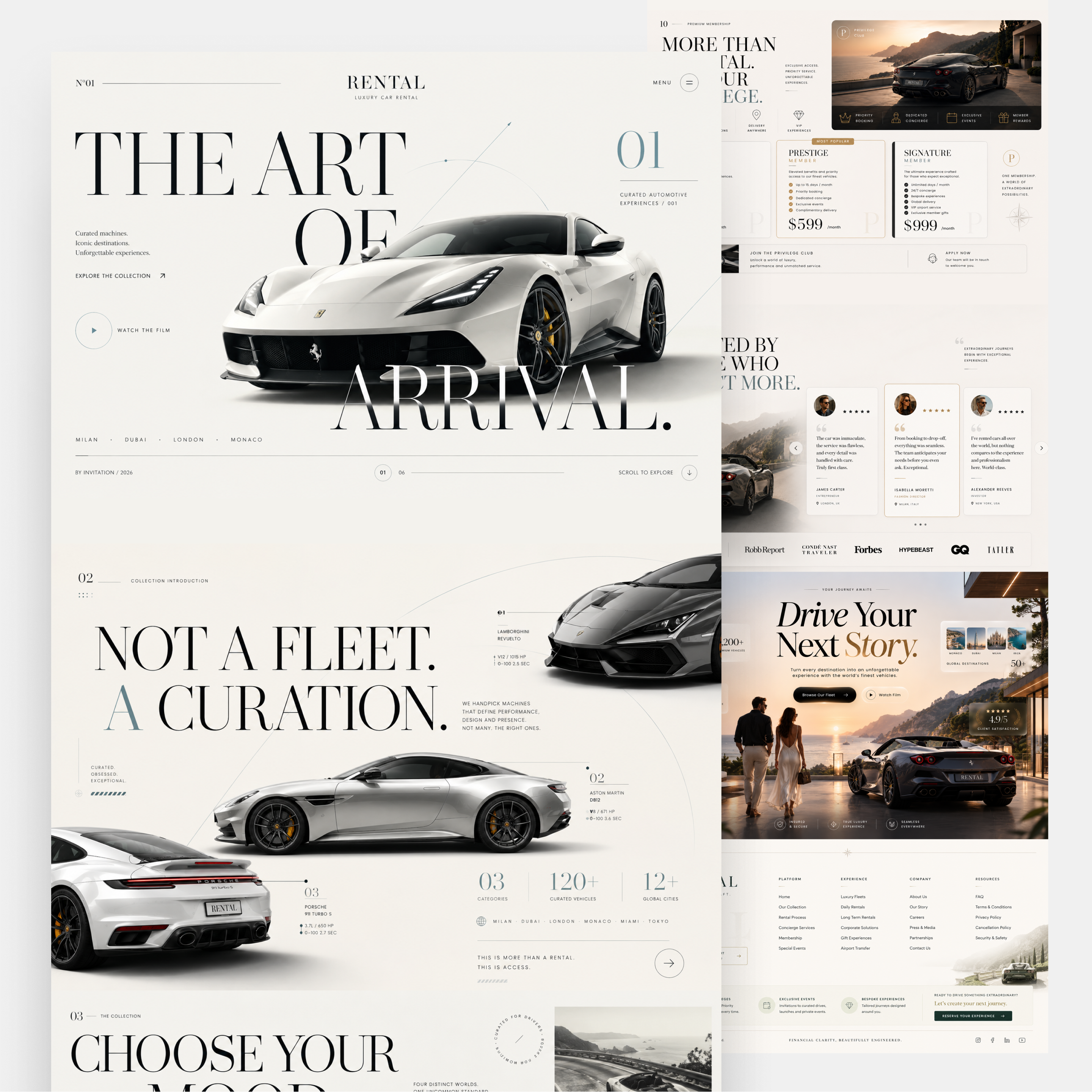 Rental — Luxury Car Rental Landing Page branding car rental landing page saas ui ui design ux ux design website