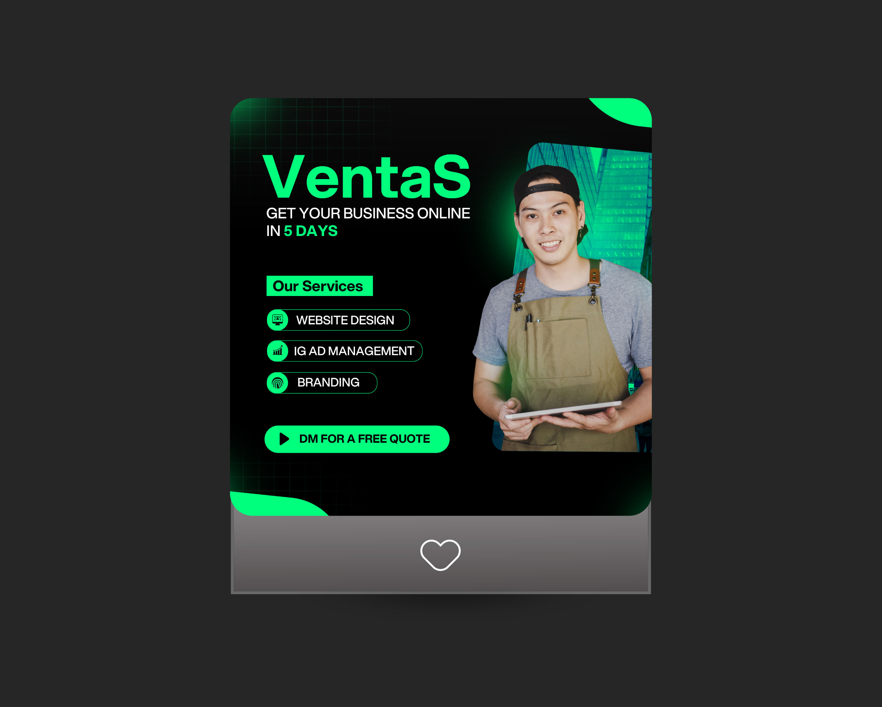 Ventas — Business Growth Promotional Ad Design adcreative ads creative agency branding app advertisement brand identity branding delco it delcoit design illustration instagram post modern social media post design promotional ad social media design social media post