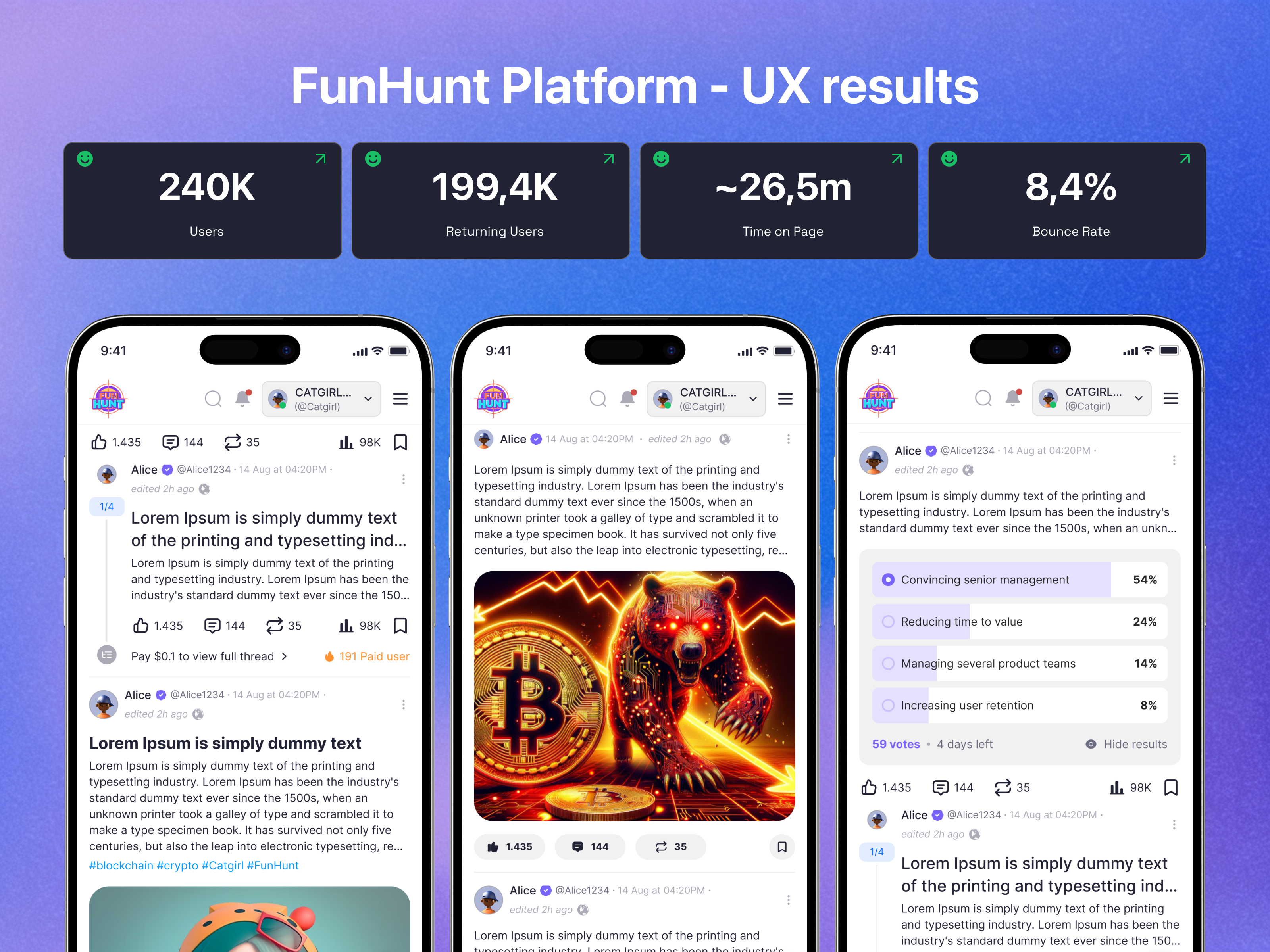 Web3 Social Platform: Token-Gated Engagement, NFT Trading app clean design figma interface ui ux