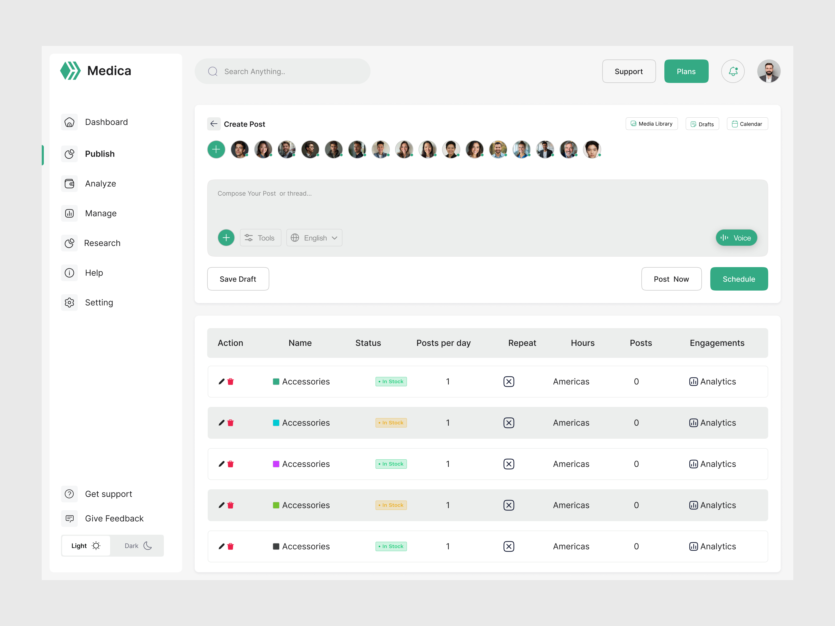 Social Media Management Platform – Dashboard UI/UX Design admin panel analytics dashboard audience analytics audience insights dashboard ui design dashboard uiux data visualization figma dashboard management platform saas ui design social media management user experience web application ui