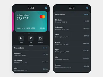 Modal Sheet in Dark Mode finance mobile modal sheet