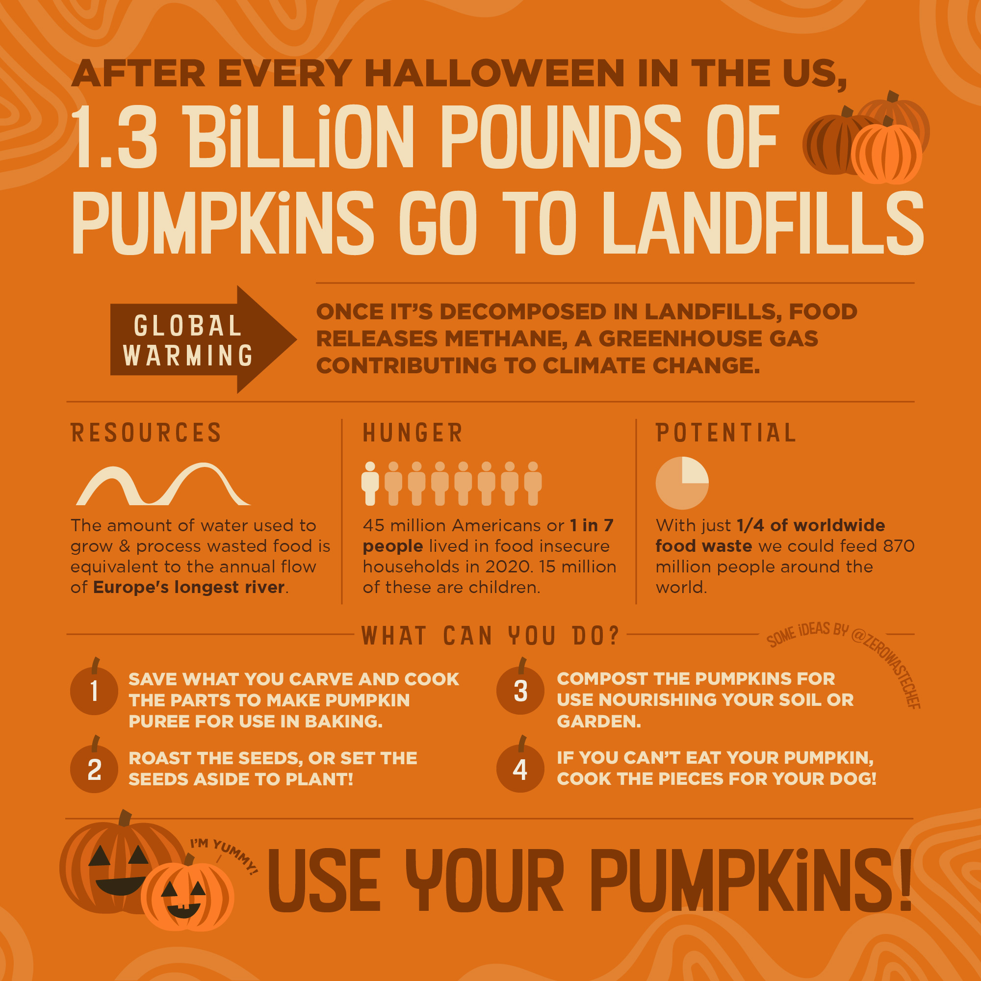 Pumpkin Food Waste Infographic data dataviz infographic sustainability
