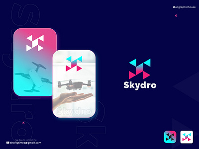 Skydro Drone Logo, Flying Logo - Camera logo - Virtual, Wings, app design app icon app icon design branding business logo camera logo company logo creative drone logo design trends dope logo drome logo design drone logo flying logo icon design minimal drone logo mobile app icon modern drone logo professional drone logo skydro drone logo wings