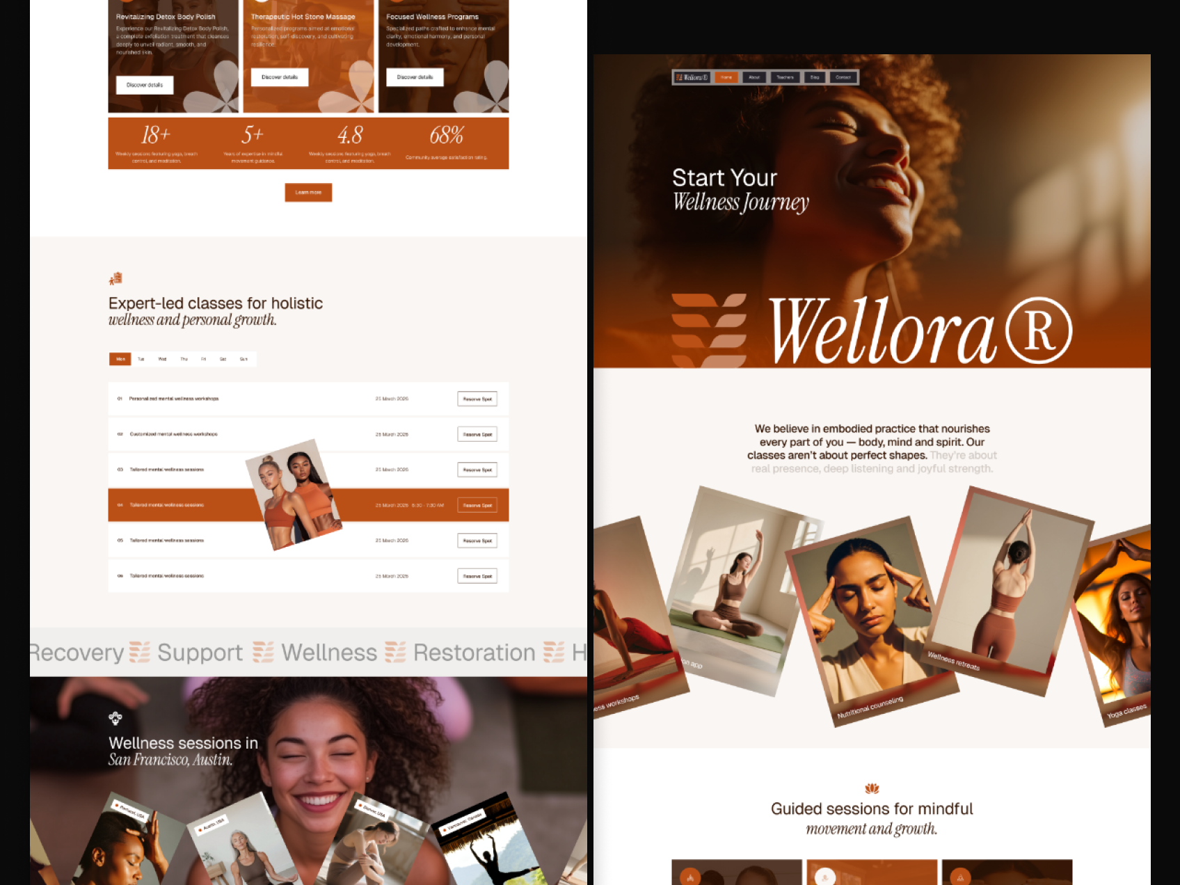 Wellora — Premium Wellness & Holistic Health Website UI/UX health and wellness health website holistic health holistic wellness massage website spa ui spa website therapeutic wellness therapy website wellness app wellness brand wellness center wellness landing page wellness platform wellness program wellness ui wellness ux wellness website wellness website design yoga website