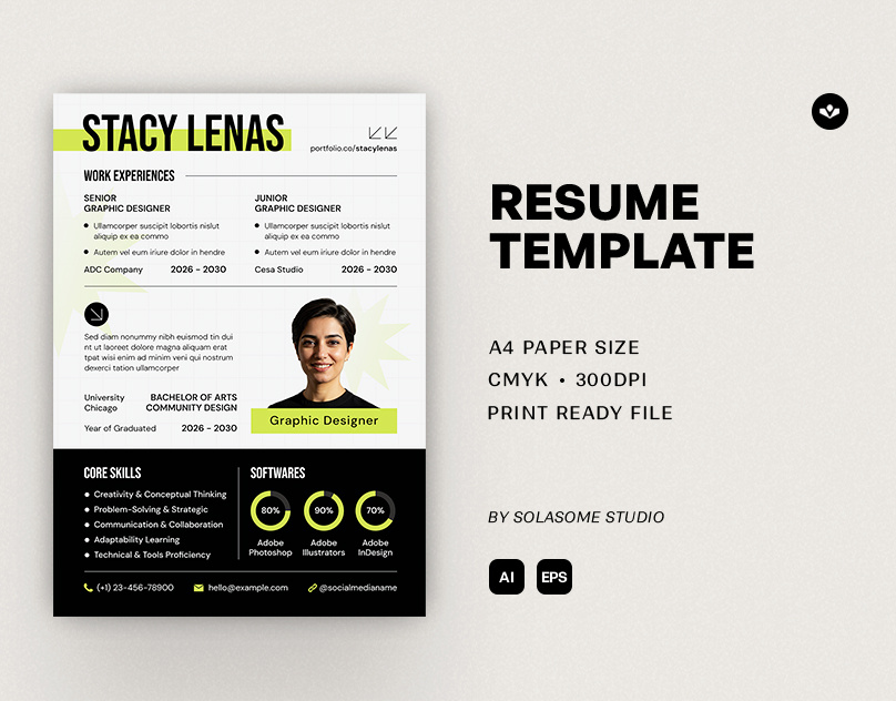Simple Cleaniest Resume cv cv template design graphic design portfolio print profile resume resume design solasome template