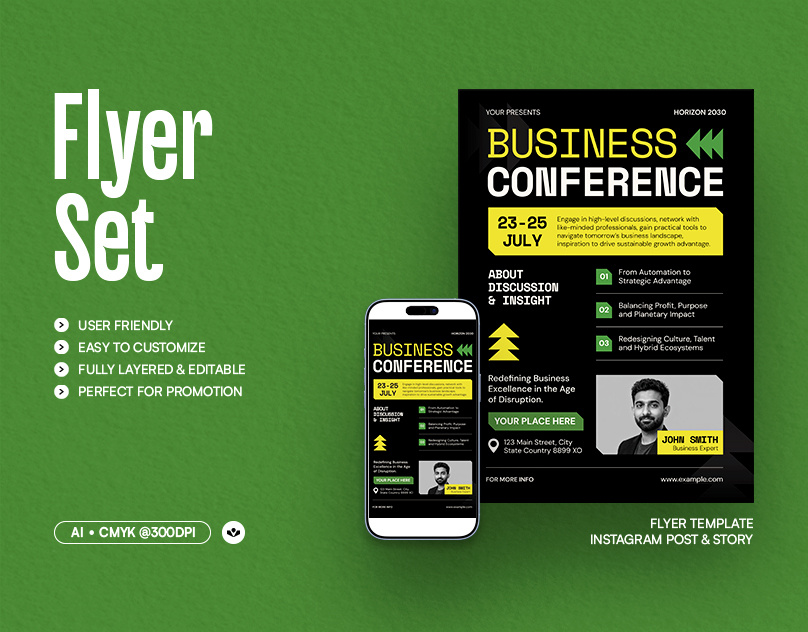 Business Conference Flyer business company conference design event flyer marketing print solasome template