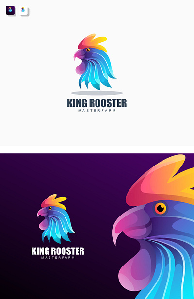 King Roster Farm Logo Design branding colorful design graphic design logo rooster