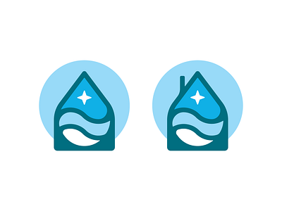 Water + Air Home Cleaning [WIP] air branding clean cleaning flat design flow home house logo design sparkle water water drop
