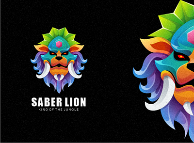 Saber Lion Colorful Logo Design branding color colorful design graphic design illustration lion logo saber