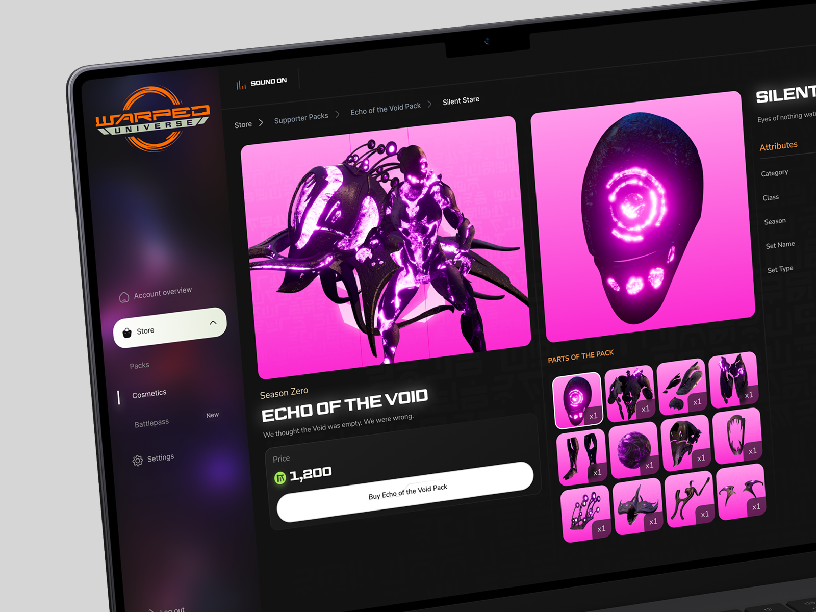 Warped Universe — Store app appdesign blockchain branding dashboard design game gaming graphic design interfacedesign logo store ui ux web3 webapp website