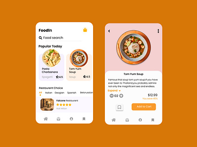 Food Services App UI Design app appapplication bestfood design food foodapp foodeducation foodservices foodstyleguide foodtography happyfood services soup tomyum tomyumsoup ui