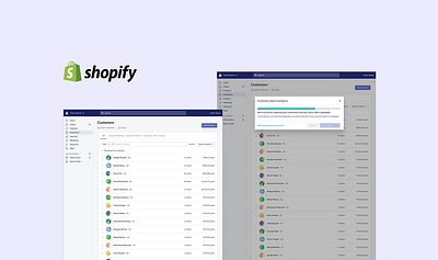 Importing Customer Information on Shopify ui ux