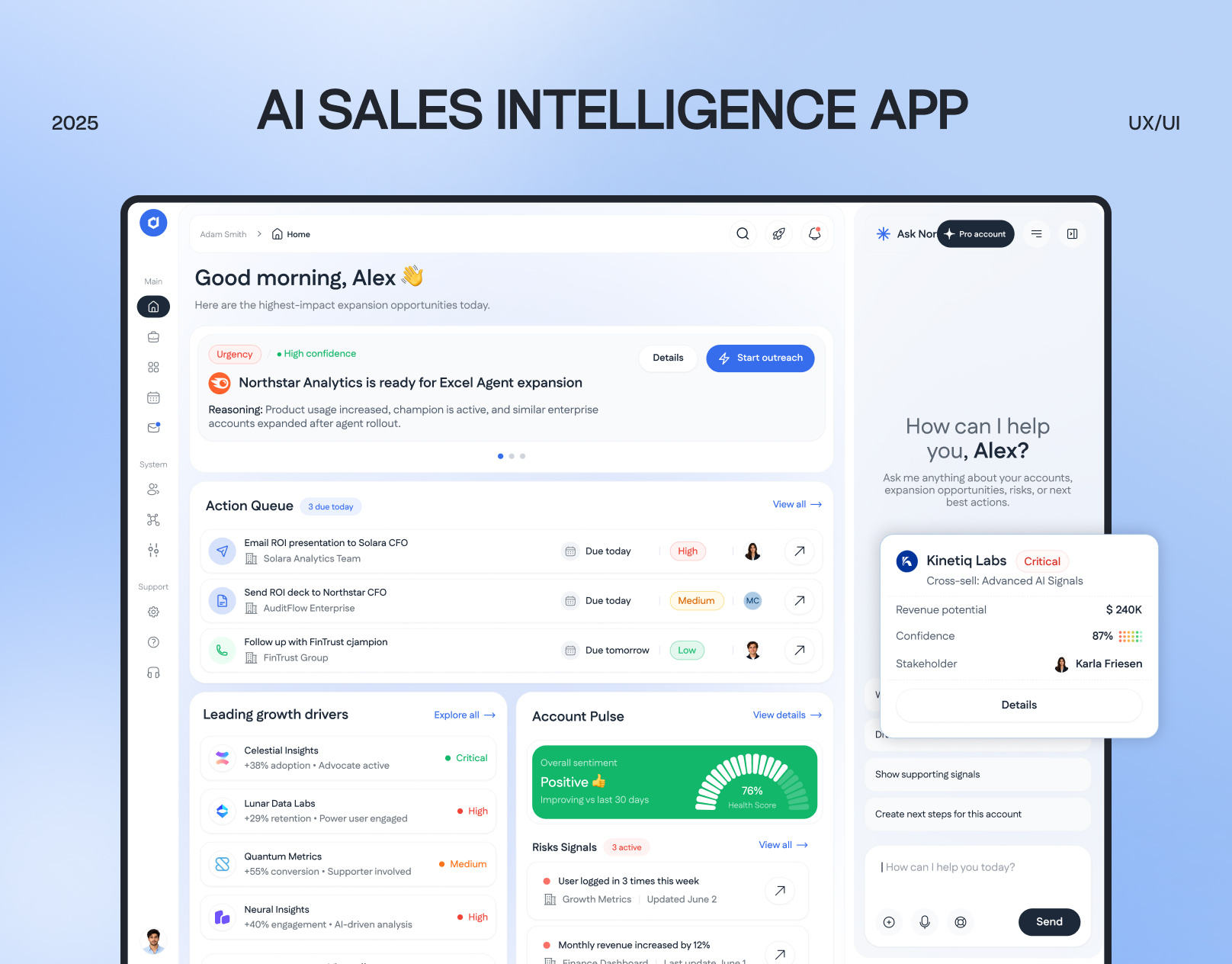 📊 B2B AI Sales Intelligence SaaS App UX Design Web App UI CRM ai ai agent ai chat clean crm dashboard dashboard design dashboard ui design outbound saas saas dashboard sales ui uiux user experience ux web app web app ui web application