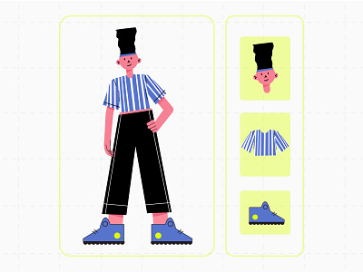 Male-character🧑🤞 2d 2d illustration 3d animation character character components design graphic design illustration male motion graphics