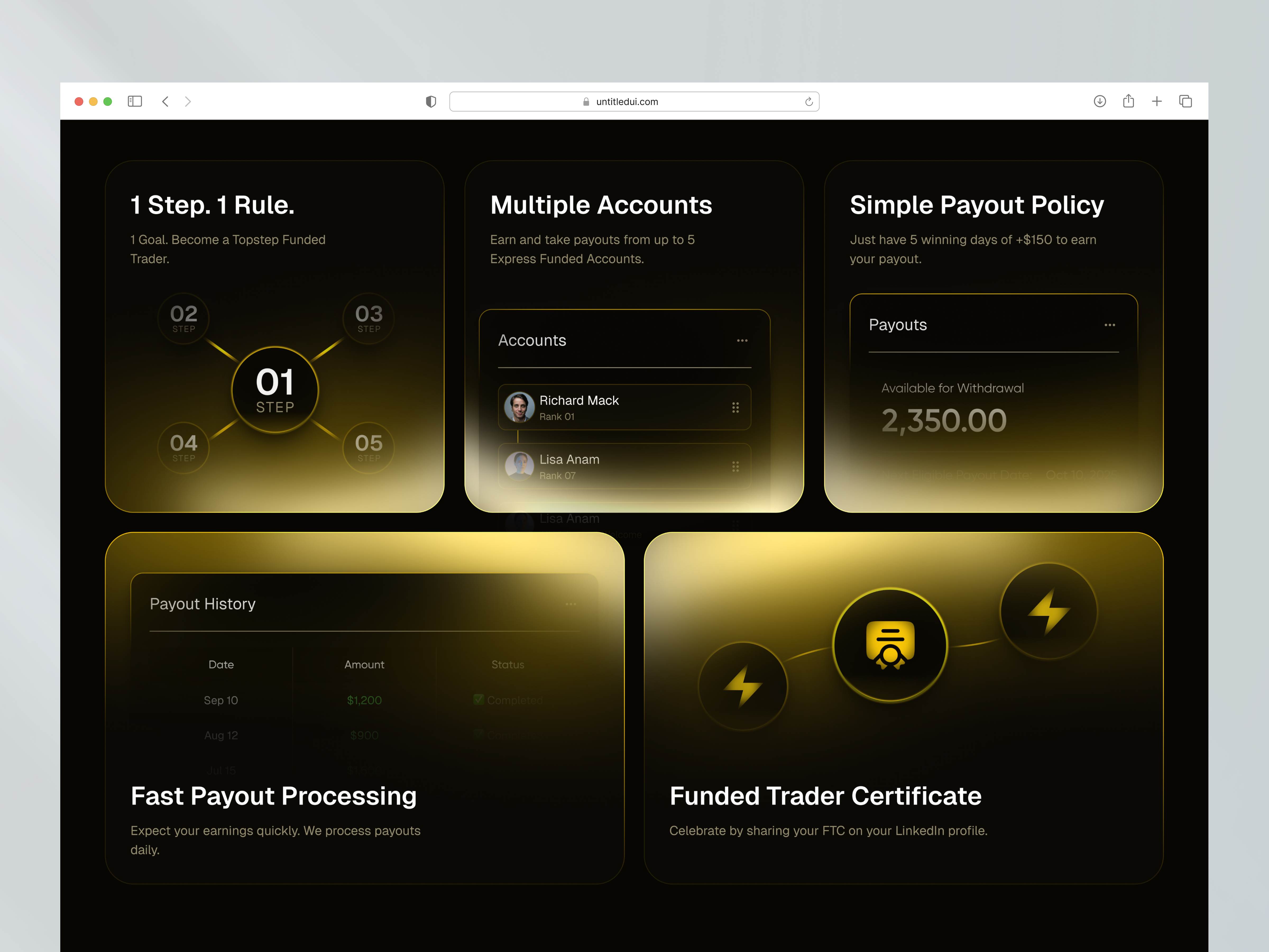 Prop Firm Website — Trader Benefits Section best prop firm fintech website forex trading funded trader funding firm hero section landing page modern ui prop firm landing page prop firm website prop trading trading platform trading website ui uiux uiux design web design web3 website design