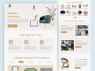 FURNITURE WEBSITE LANDING PAGE UI/UX CASE STUDY ecommarce ecommerce website furniture furniture landing page furniture website furniture website design landing landing page web design websit