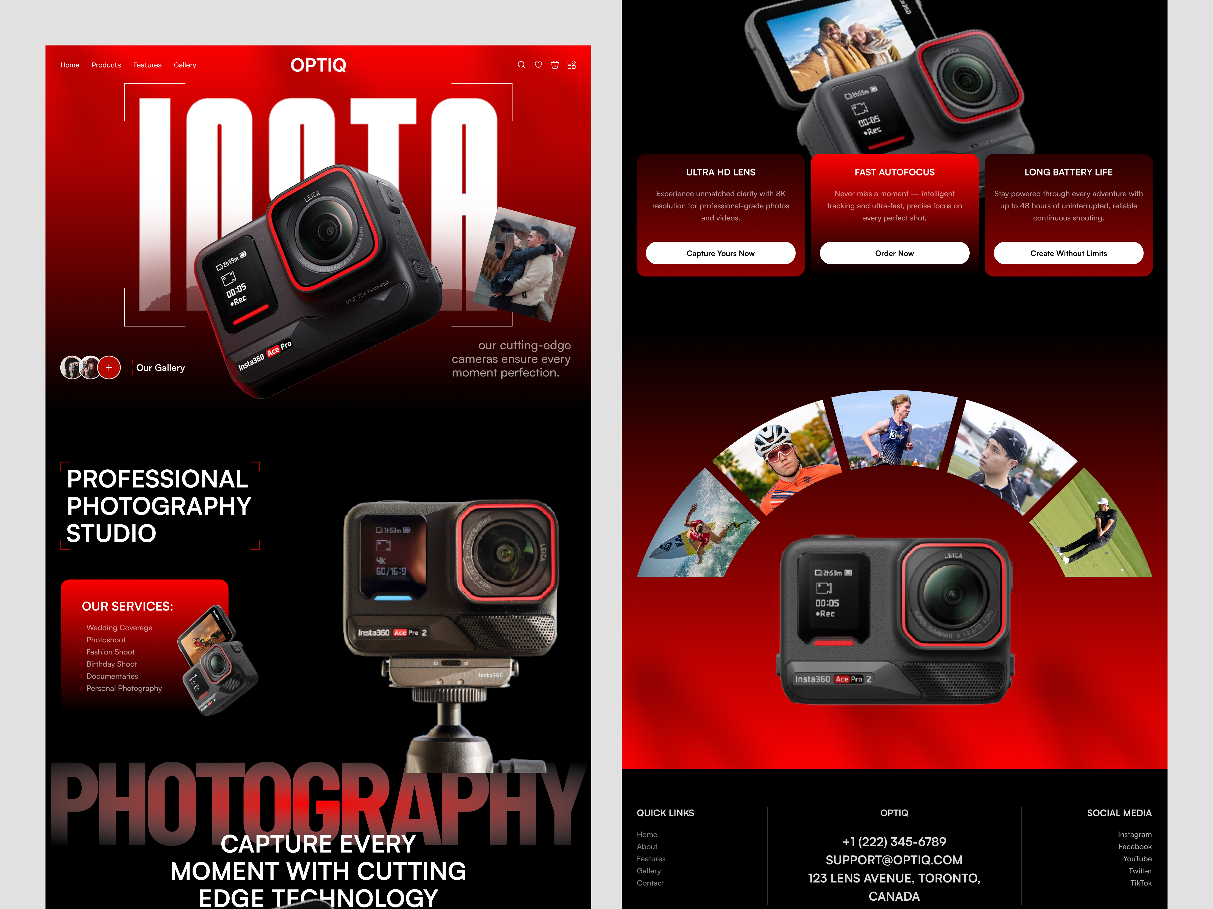 Example of Action Camera & Professional Photography Website