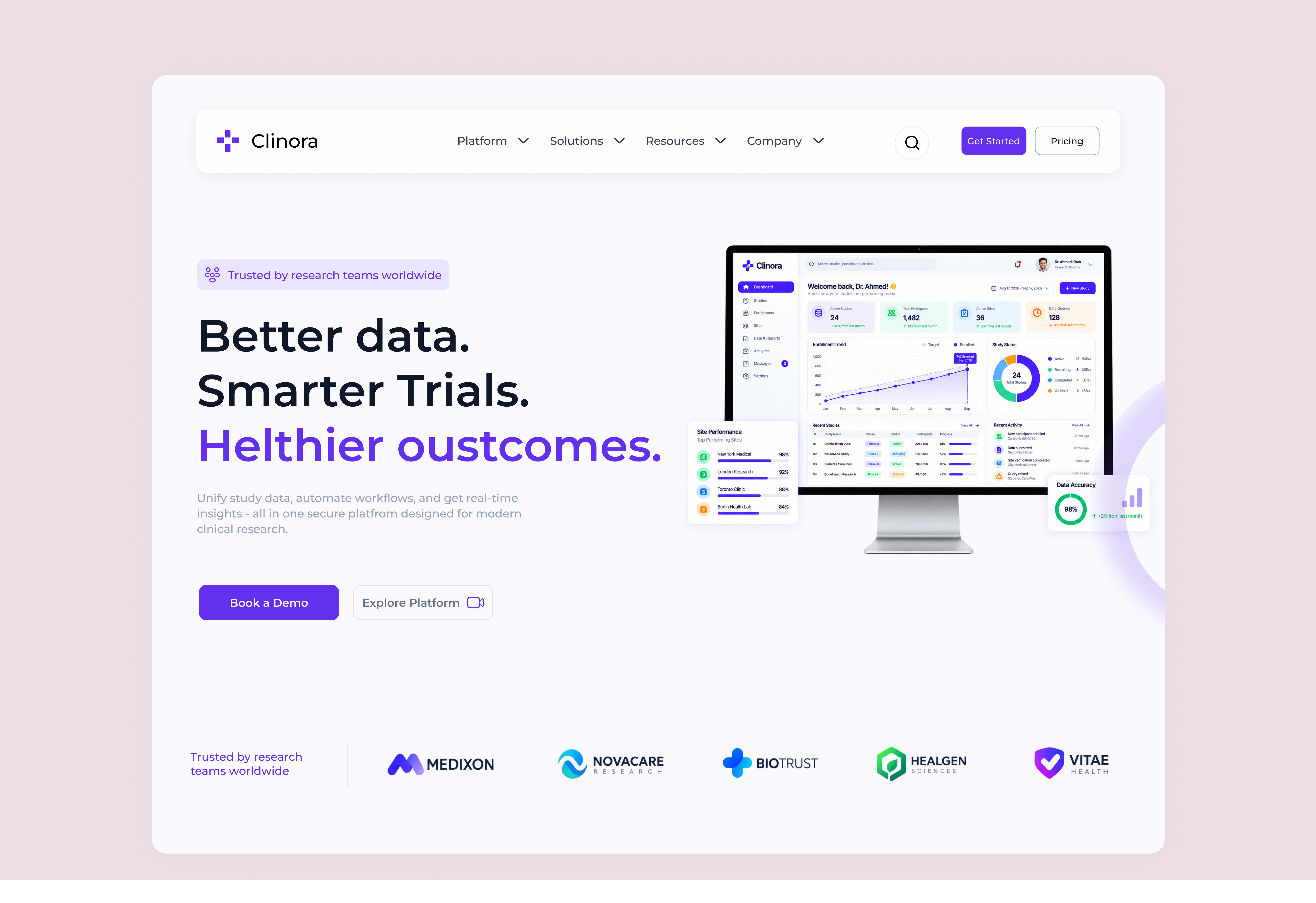 Clinical Research Management Platform — Web UI/UX Design animation app design branding clean ui design figma figma website design graphic design home page design illustration landing page design logo modern design personal finance ui ui design ui ux design web design website website design