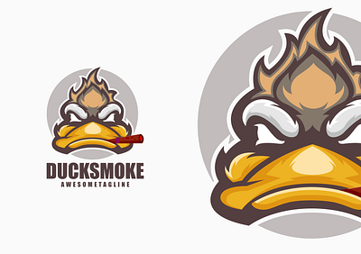 Duck Smoke Mascot Logo Design branding colorful design duck graphic design illustration logo mascot smoke