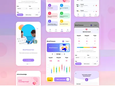 BloodPressure Tracker App app design graphic design ui ux