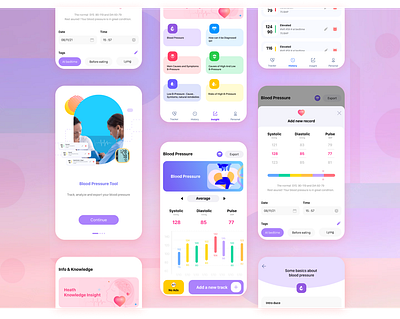 BloodPressure Tracker App app design graphic design ui ux