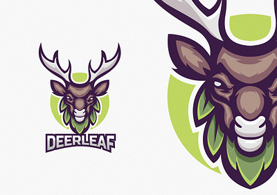 Deer Leaf Mascot Design branding colorful deer design graphic design illustration logo