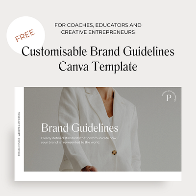 FREE Customisable Brand Guidelines Canva Template brand brand book brand book template brand guidelines brand guidelines template brand kit brand play book branding kit coach brand guidelines coach website custom website showit custom website showit website designer website
