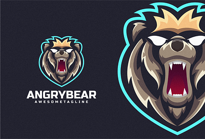 Angry Bear Mascot Design angry bear branding color colorful design graphic design illustration logo mascot