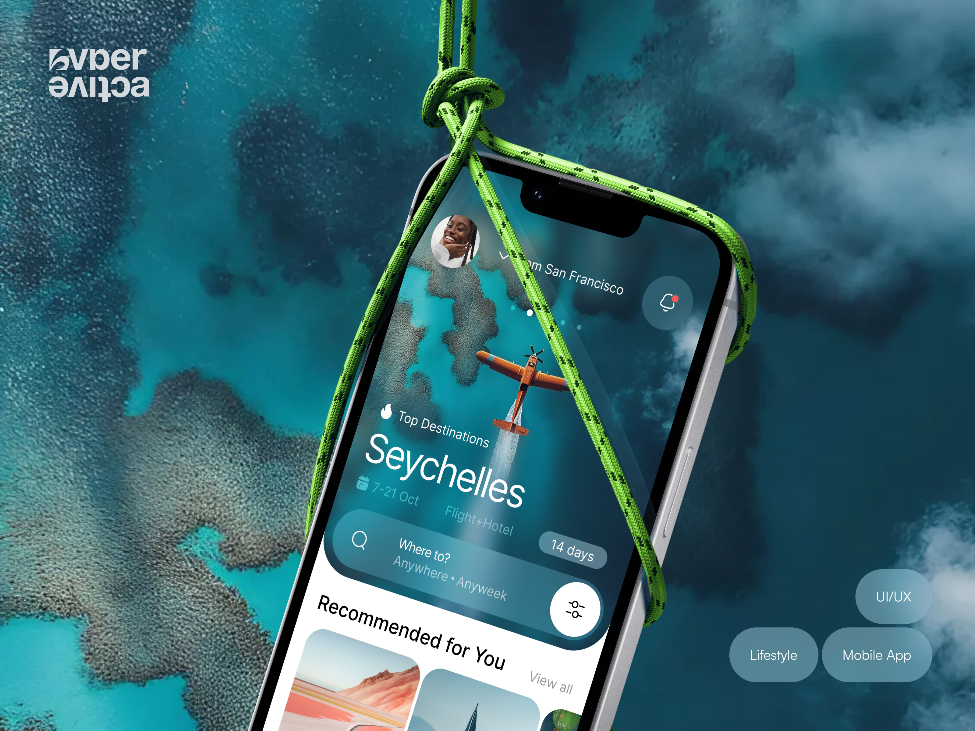 🌎 Mobile app design for the travel manager app | Hyperactive ai app design booking budget clean ui design glassmorphism hyperactive management manager mobile mobile app mobile design planner product design saas travel trip ui ux
