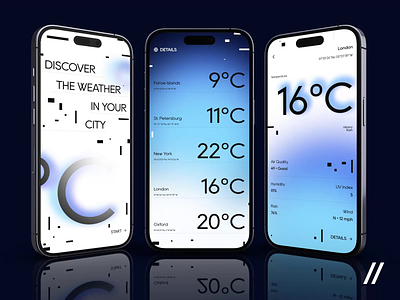 Forecast Mobile IOS App android animation app app design app interaction design forecast gps ios mobile mobile app mobile ui motion online temperature track ui uv ux weather
