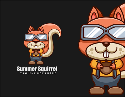 Summer Squirrel Character Design branding color colorful design graphic design illustration logo squirrel