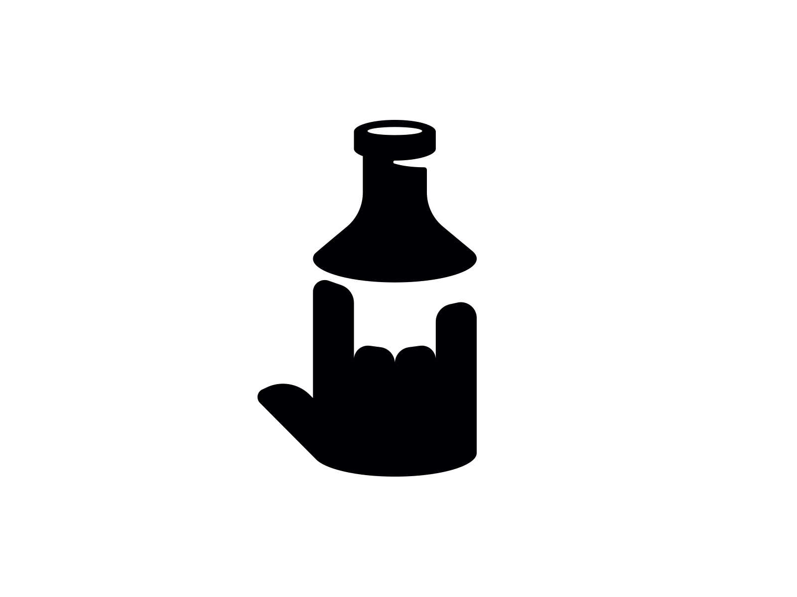Rock bottle logo bottle bottle logo brand brand design branding hand logo logo design logo designer logodesign logodesigner logotype metal music negative space negative space logo rock visual identity