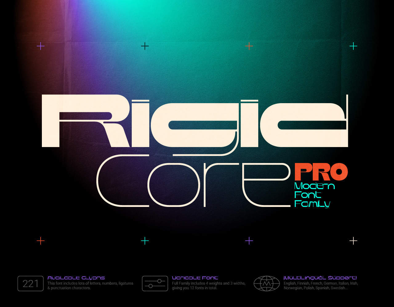 Rigid Core PRO Font Family alphabet branding design font graphic design lettering type typeface typography ui y2k