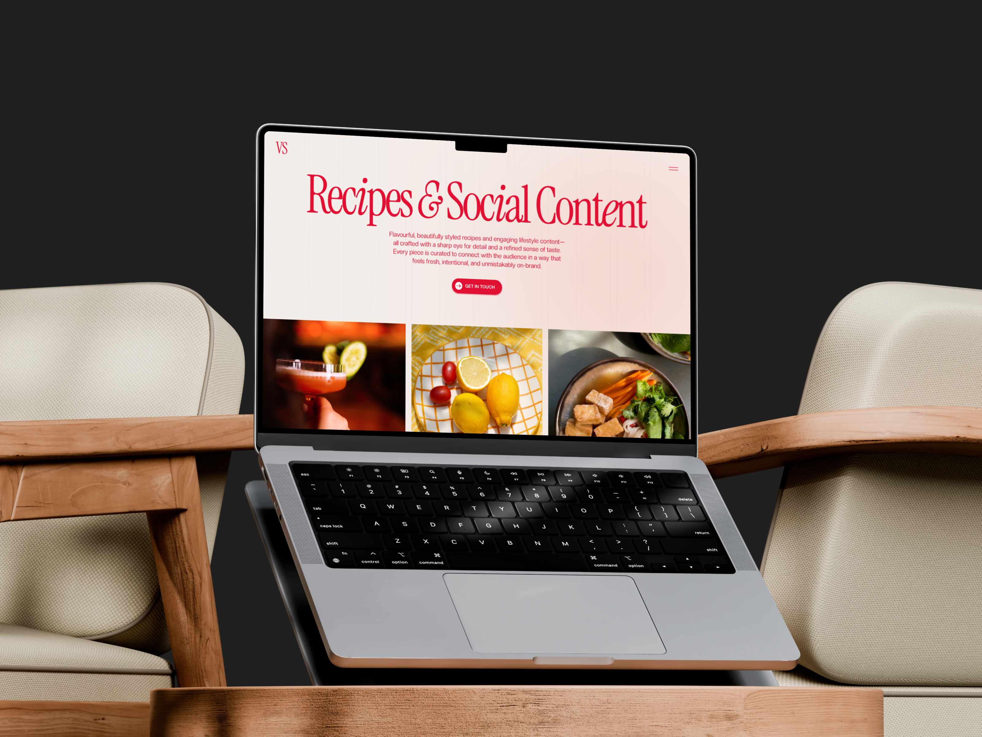 Art Director | Portfolio Website art content creative director elegant food marketing minimal personal portfolio recipe red serif social ui website