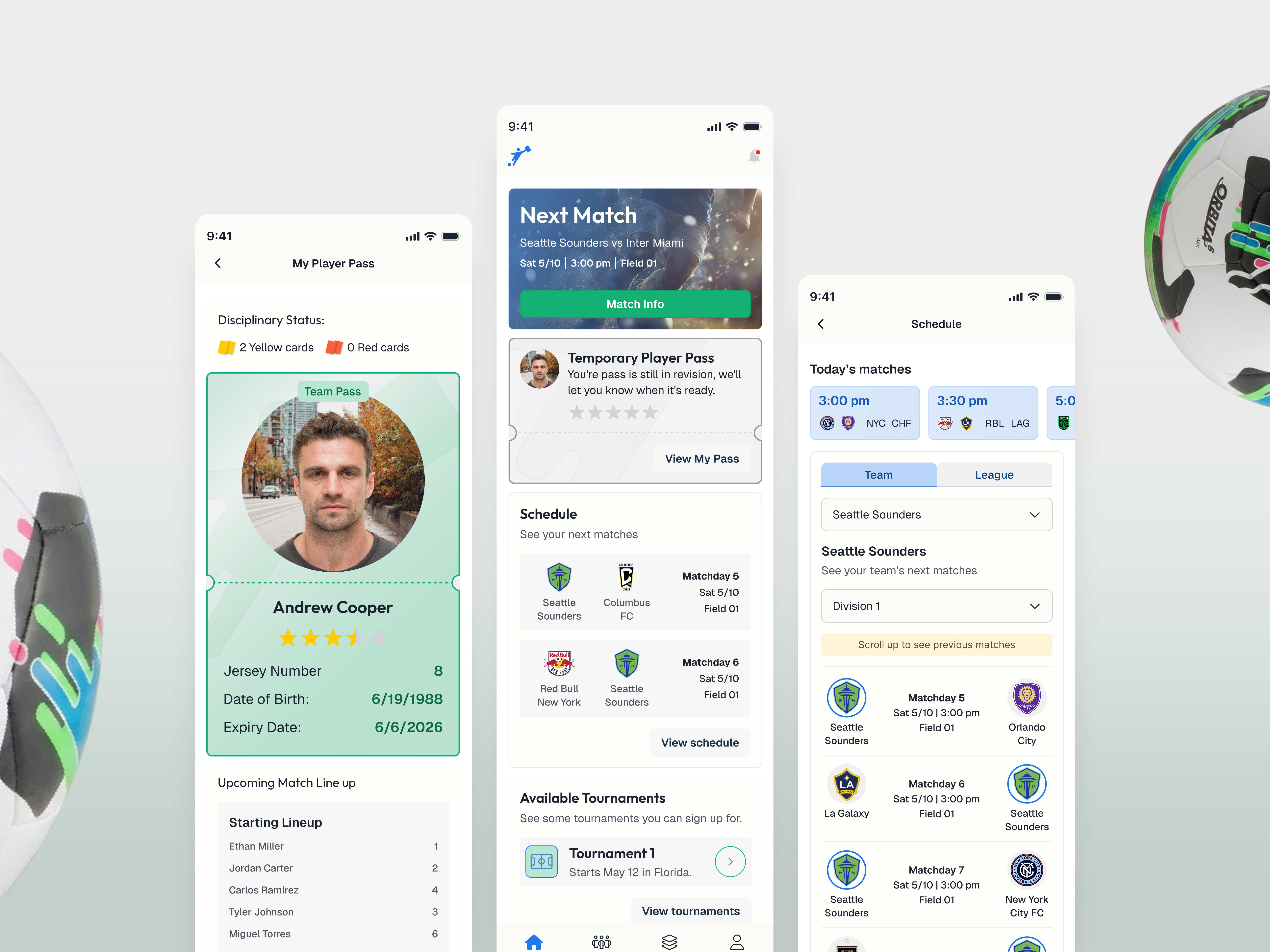 SoccerPitch — App for the Amateur Soccer Ecosystem app design marketplace mobile app product design role based design saas sports app ui ui design ux design