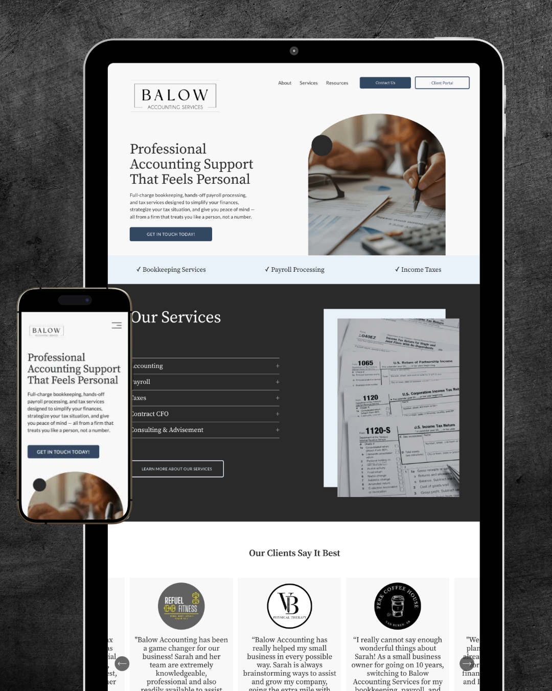 Balow Accounting Services accounting financial website accounting website css financial website html javascript squarespace squarespace web design squarespace website web design websites