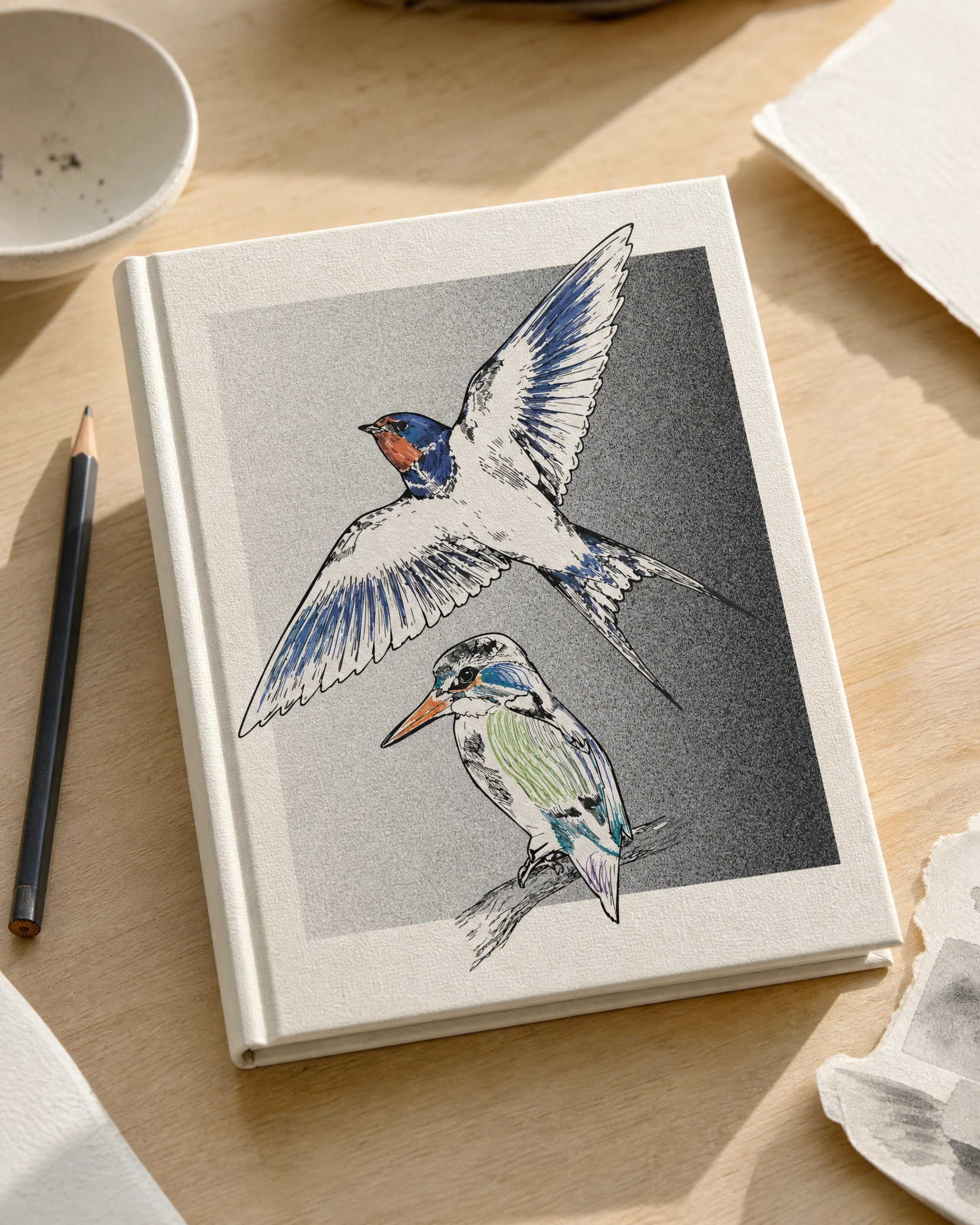 🕊 Breaking the Frame: Freedom & Dynamic Vector Line Art ⚡ alibakhitdesign birds drawing graphic design poster