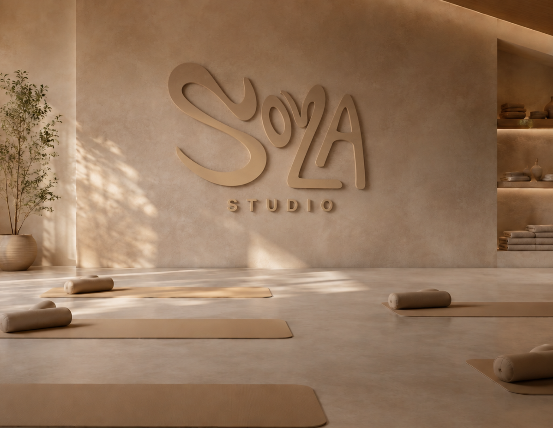 Yoga Studio Poster & Branding Design brand identity branding editorial design event poster graphic design logo minimal minimal poster pilates pilates branding poster design print design promotional poster studio branding typography visual identity wellness branding wellness poster yoga yoga branding