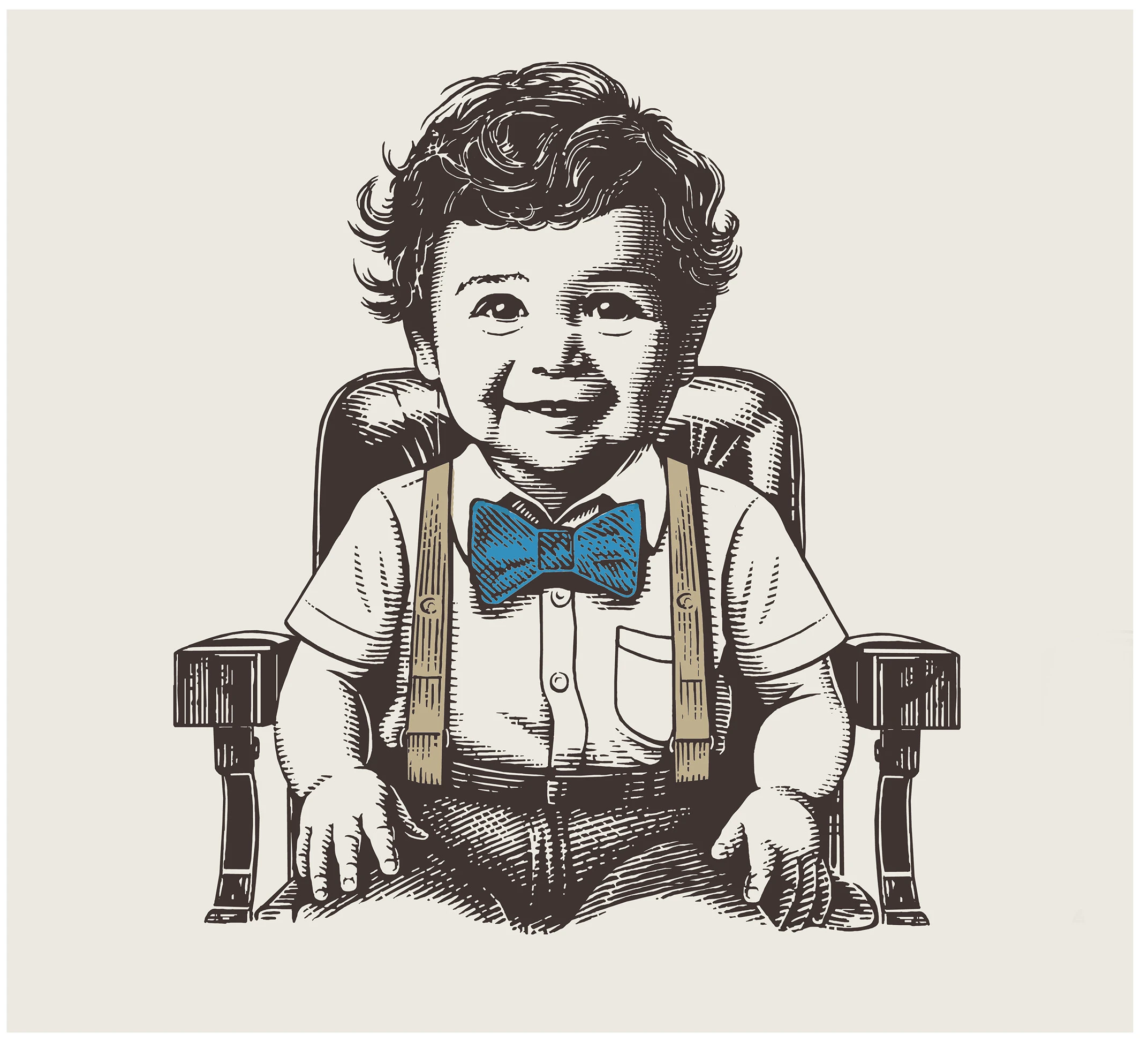 Baby Barber Packaging Label Artwork by Steven Noble artwork branding design engraving etching illustration line art pen and ink portrait scratchboard steven noble vintage woodcut