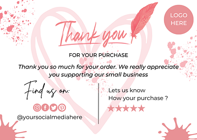 Thank You Card Project businesstemplate canva freelancer graphic design template thankcard