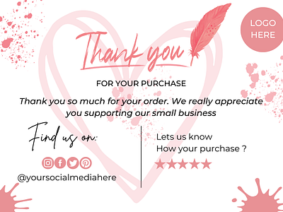 Thank You Card Project businesstemplate canva freelancer graphic design template thankcard