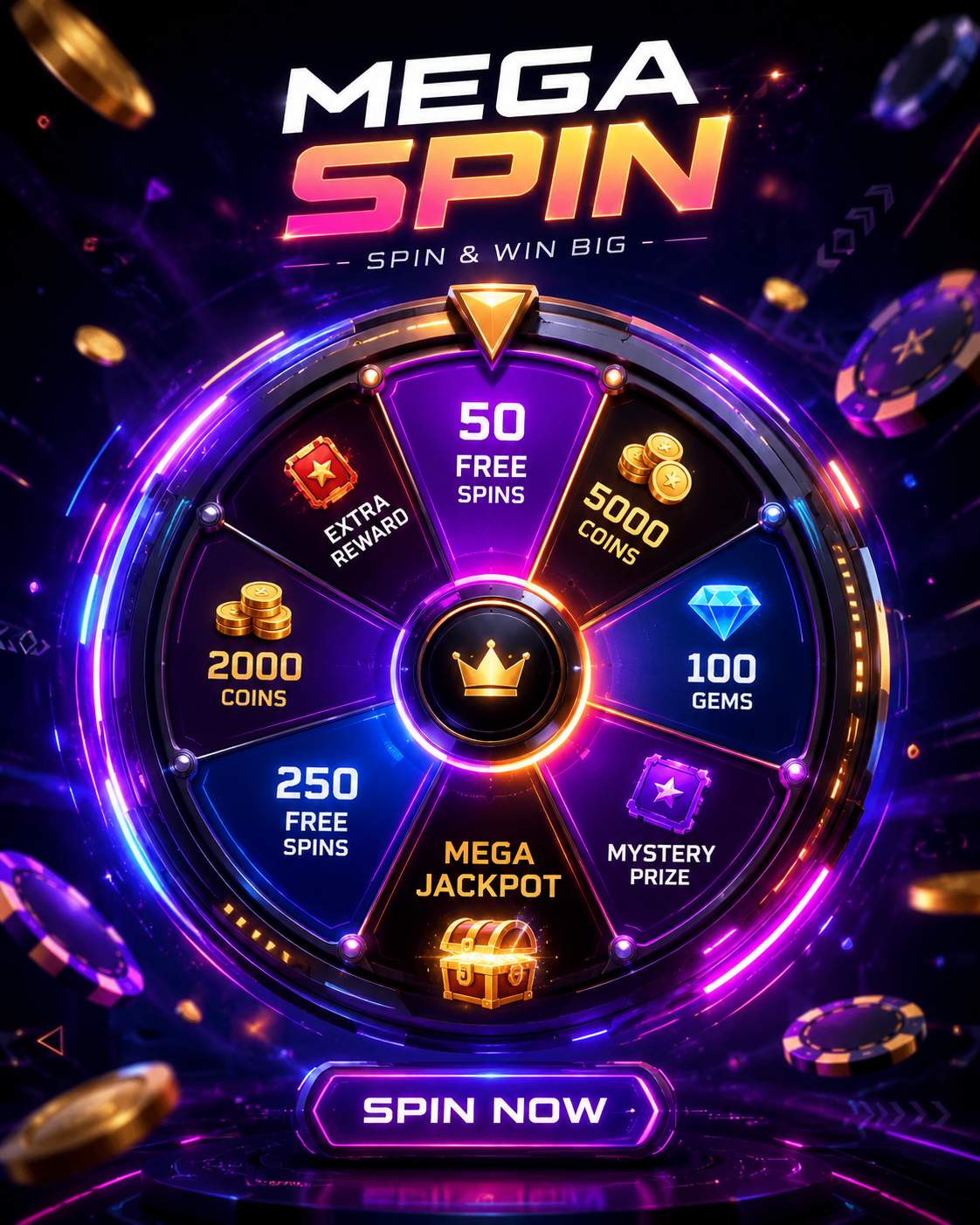 Mega Spin_Special Event 3d animation branding design graphic design illustration logo typography ui ux vector
