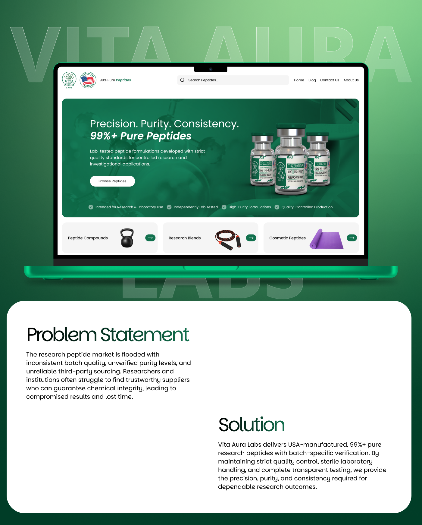 Peptide Wellness Website | UI/UX Case Study e commerce ui ecommerce design ecommerce website figma health wellness healthcare healthcare ui healthcare ux landing page peptide peptide website ui design ui ux design ux case study ux design web design web ui website design wellness website